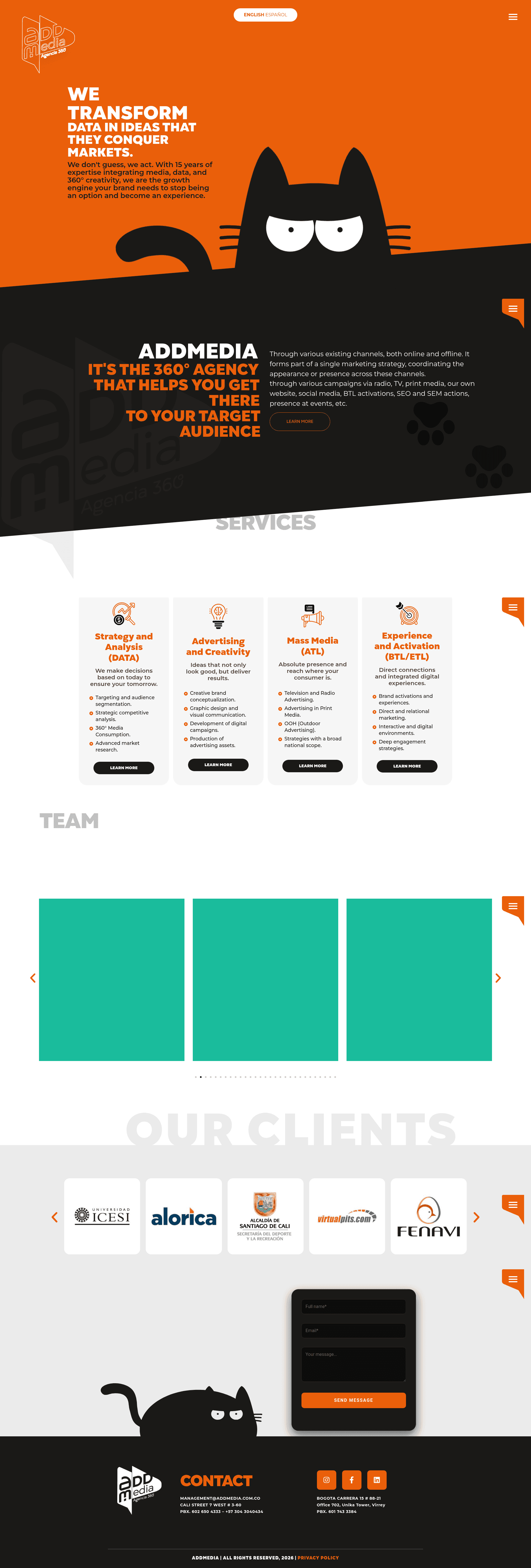 ADD Media website screenshot