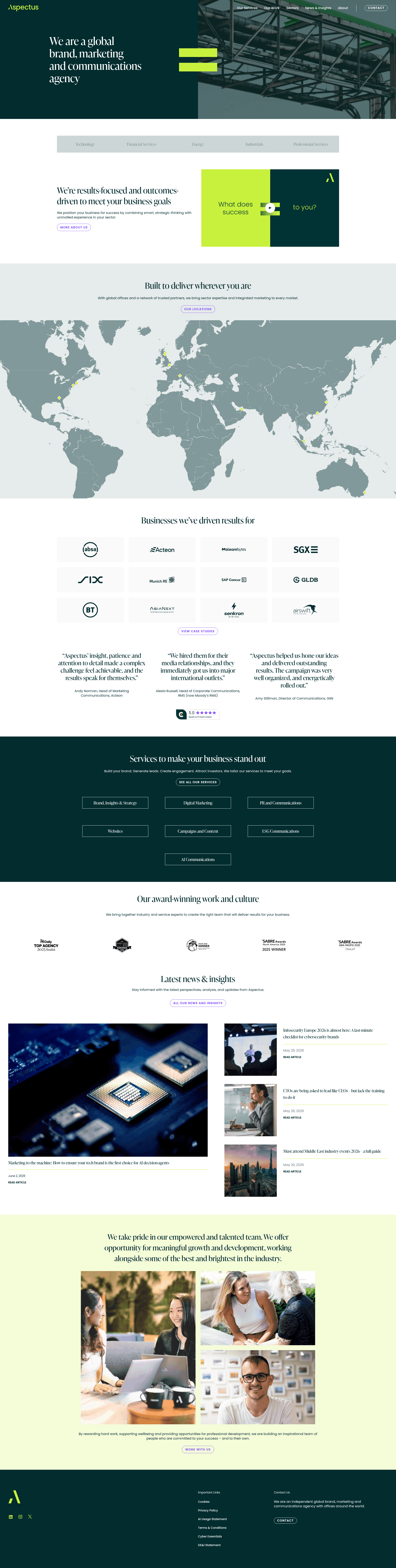 Aspectus website screenshot