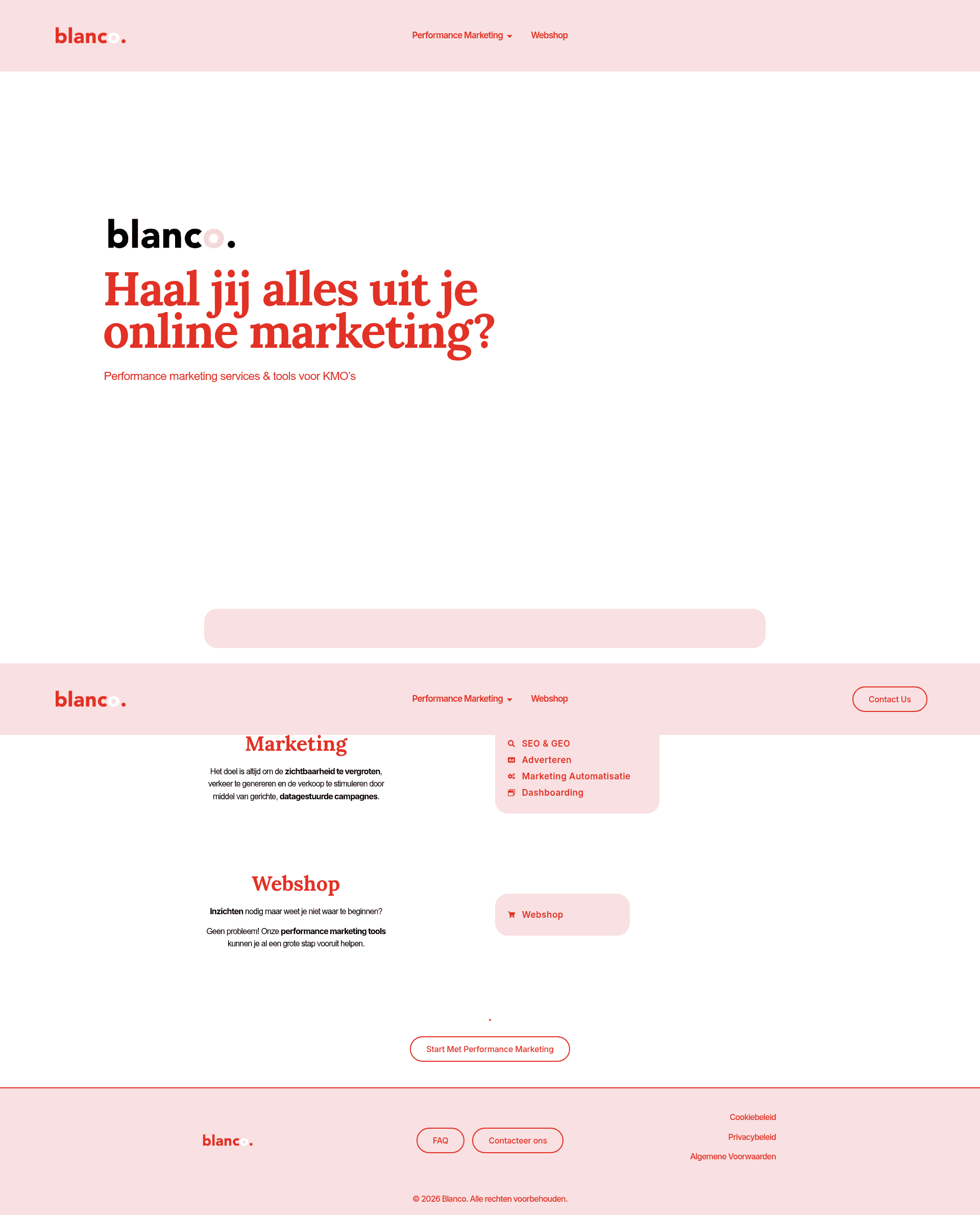 Blanco. website screenshot
