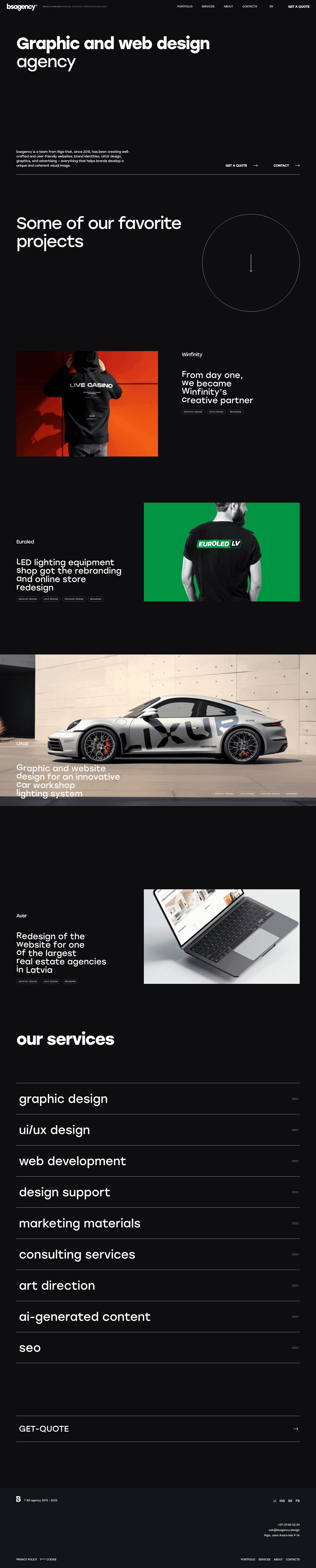 BS Agency website screenshot
