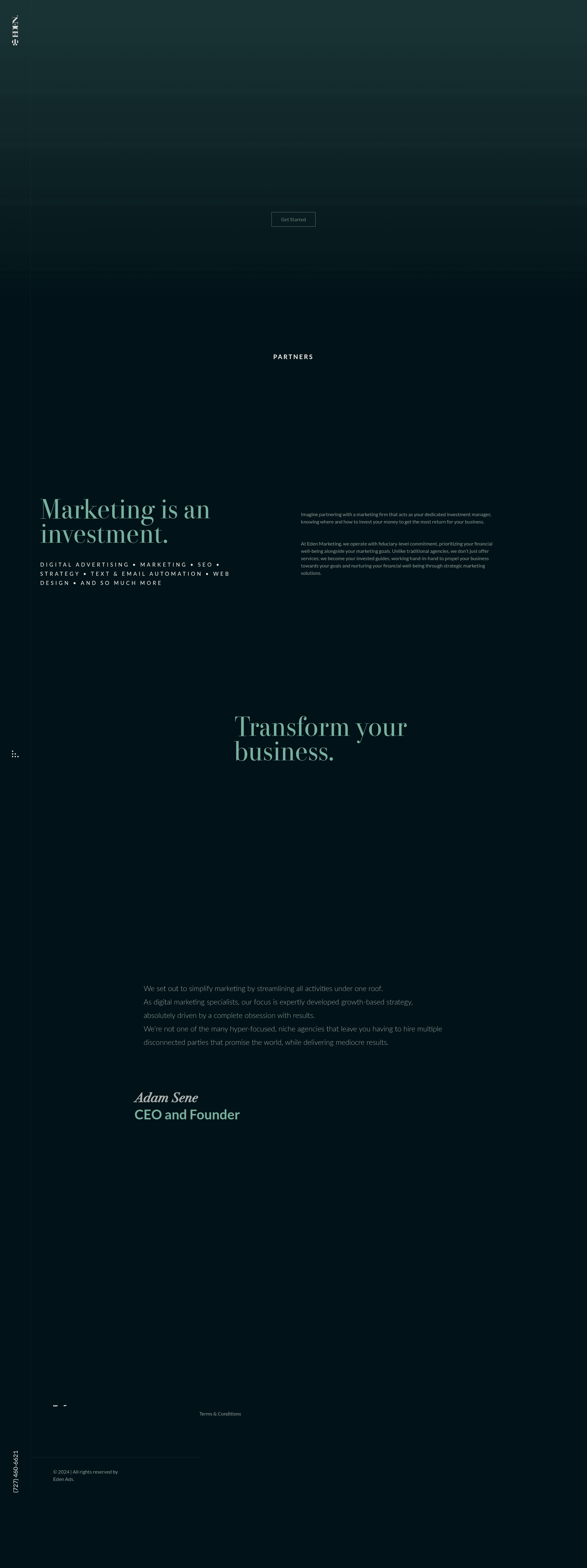 Eden Ads website screenshot