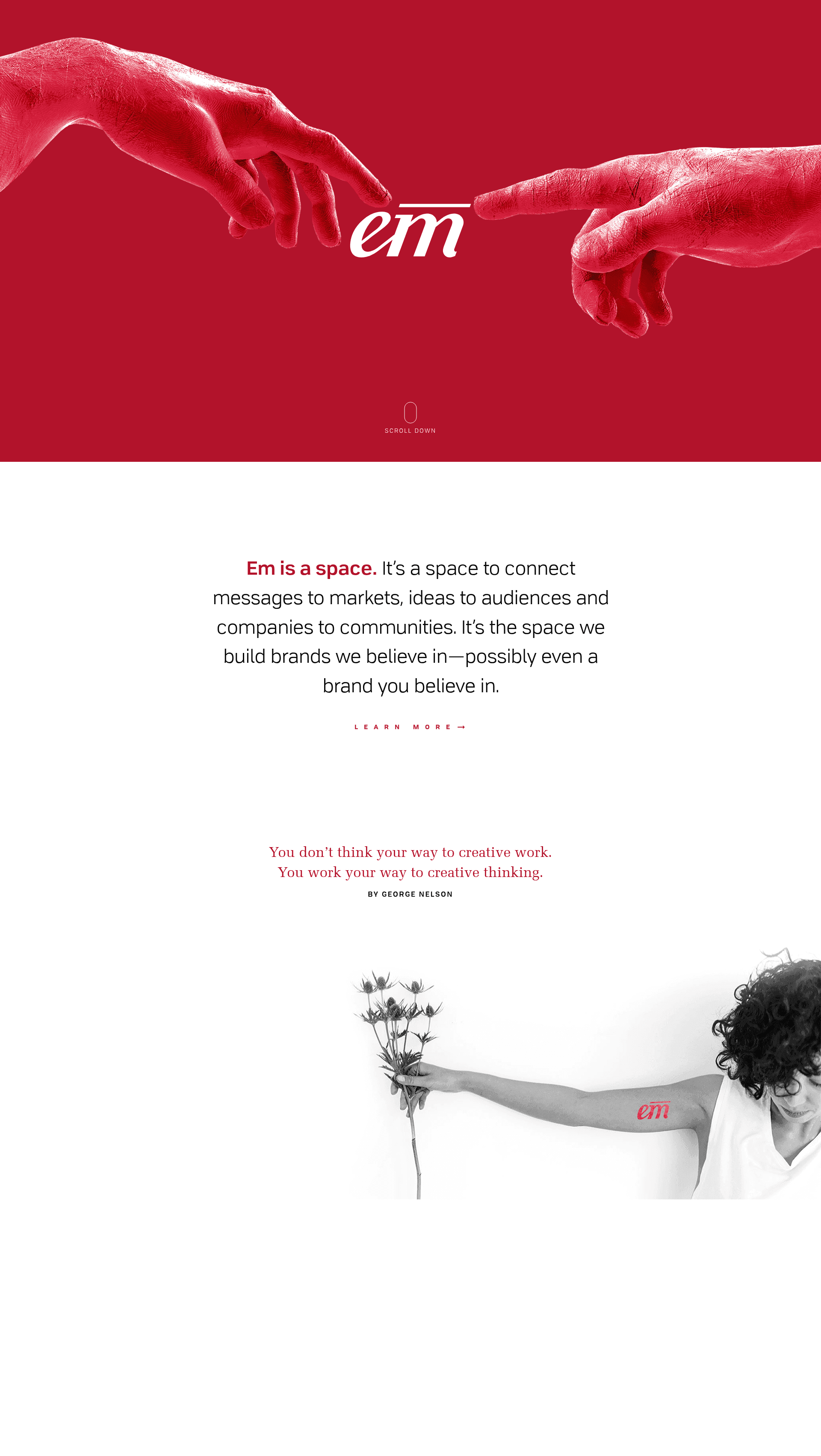 Em Agency website screenshot