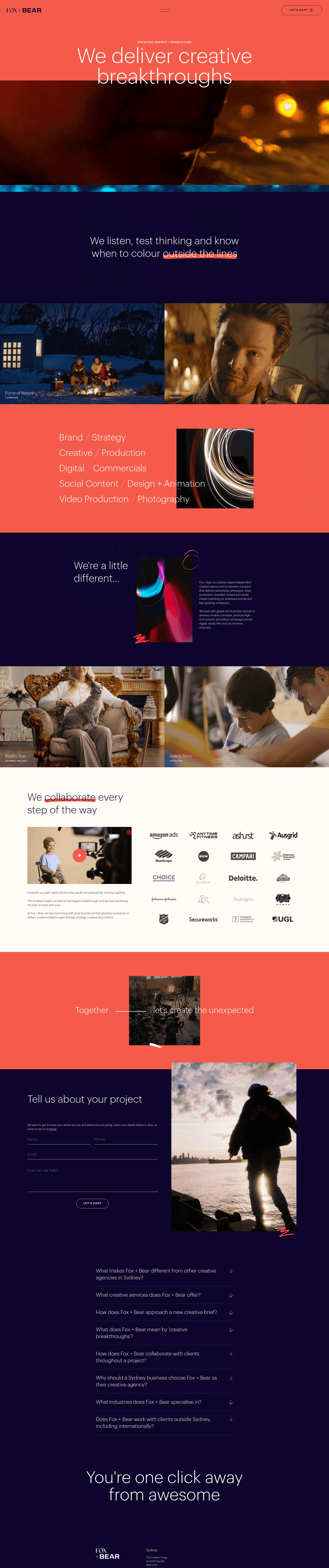 Fox + Bear website screenshot