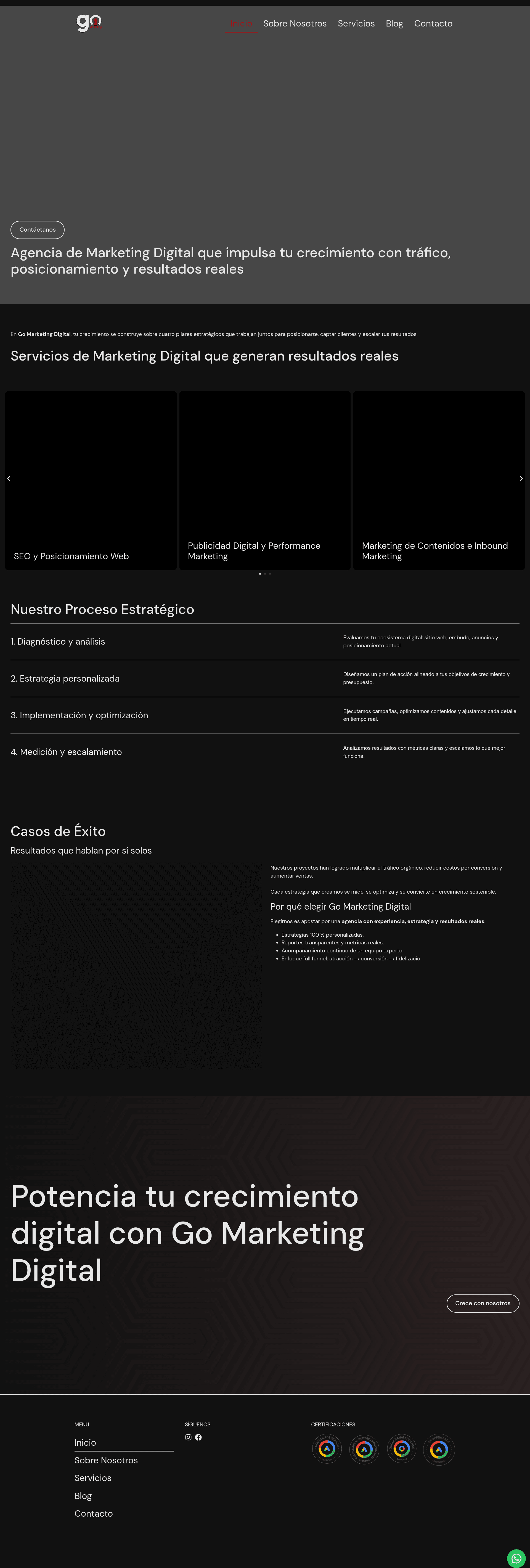 Go Marketing website screenshot