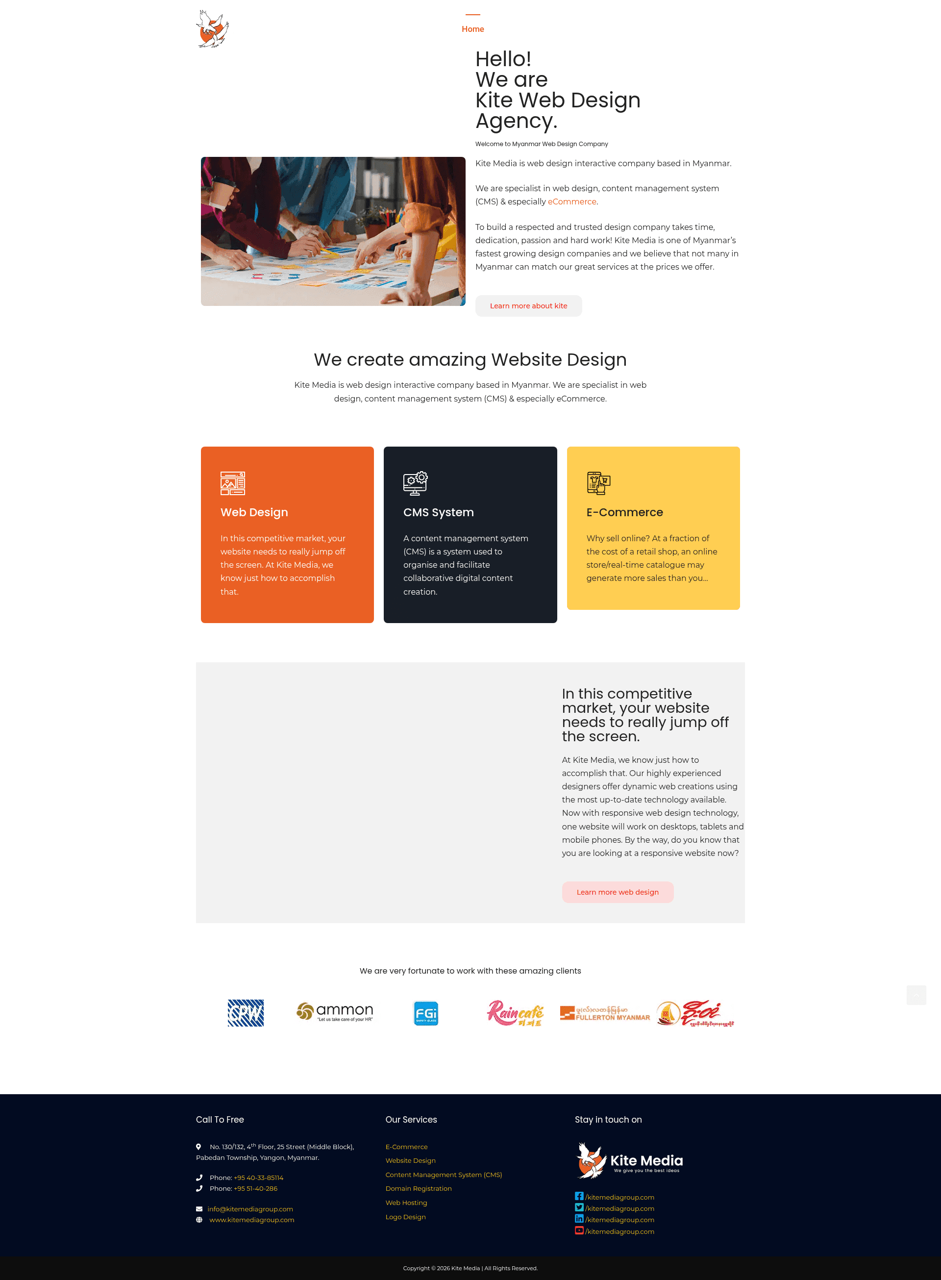 Kite Media website screenshot