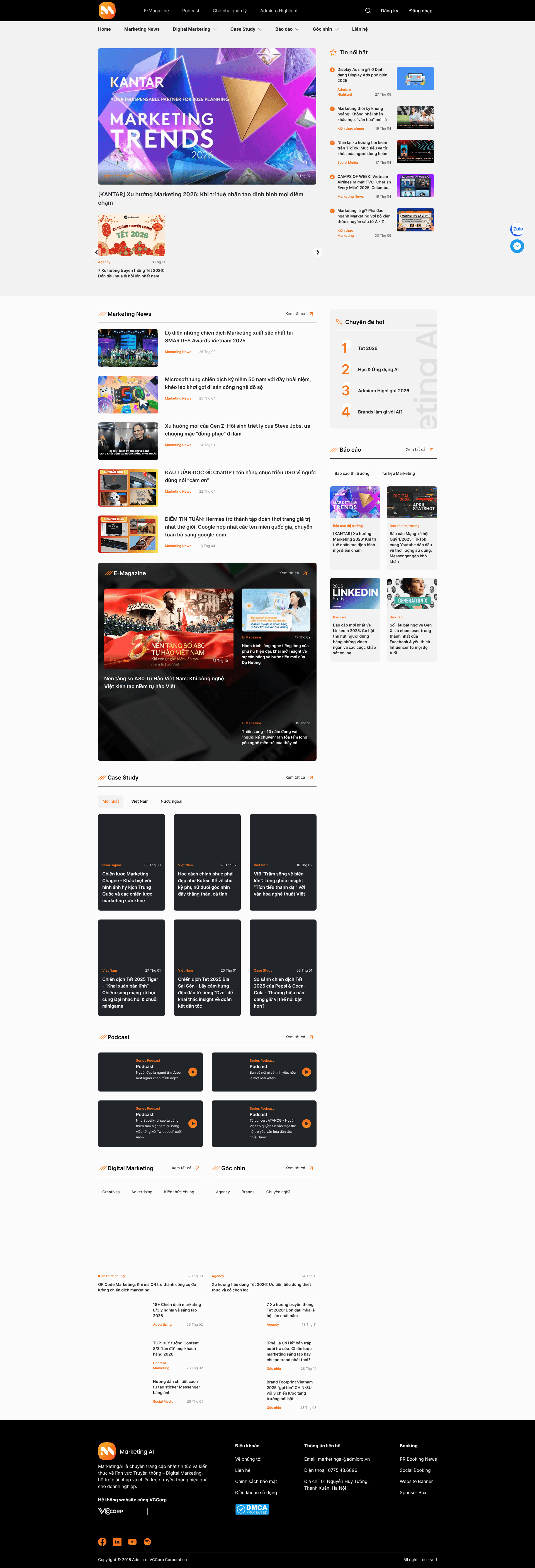 Marketing website screenshot