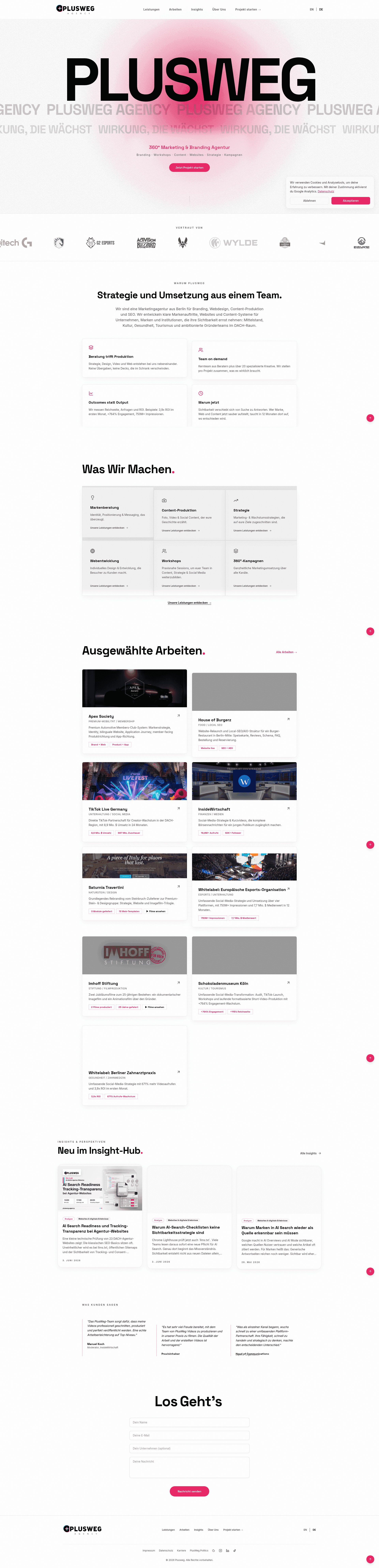 Plusweg website screenshot