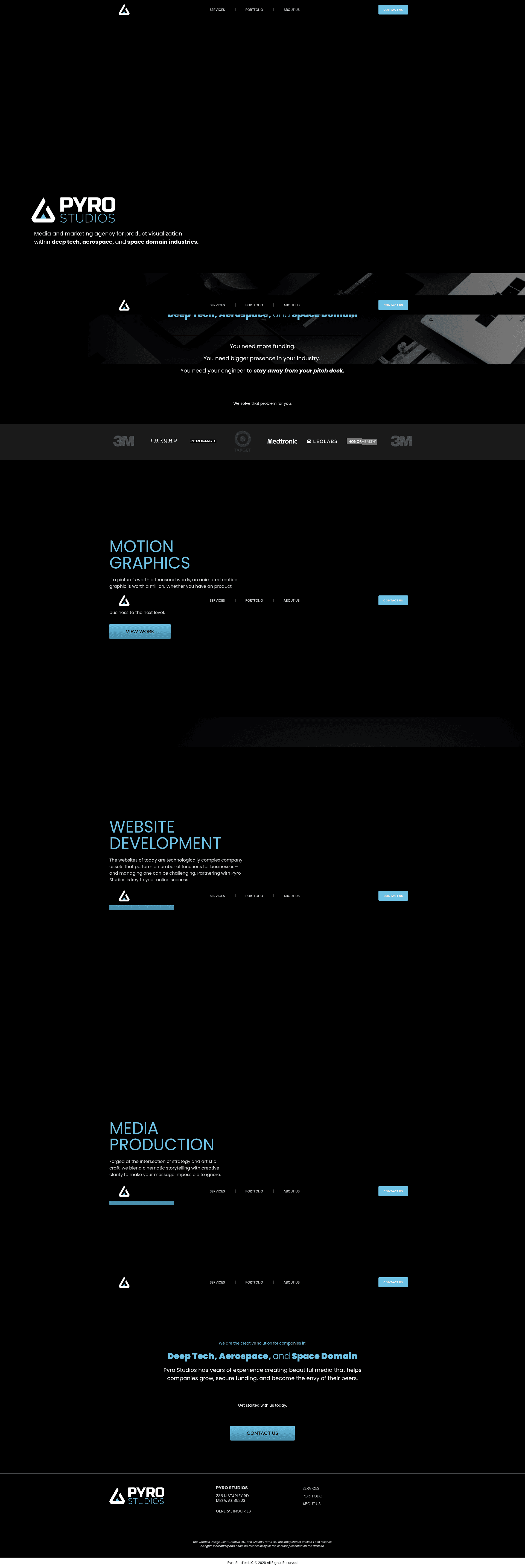Pyro Studios website screenshot