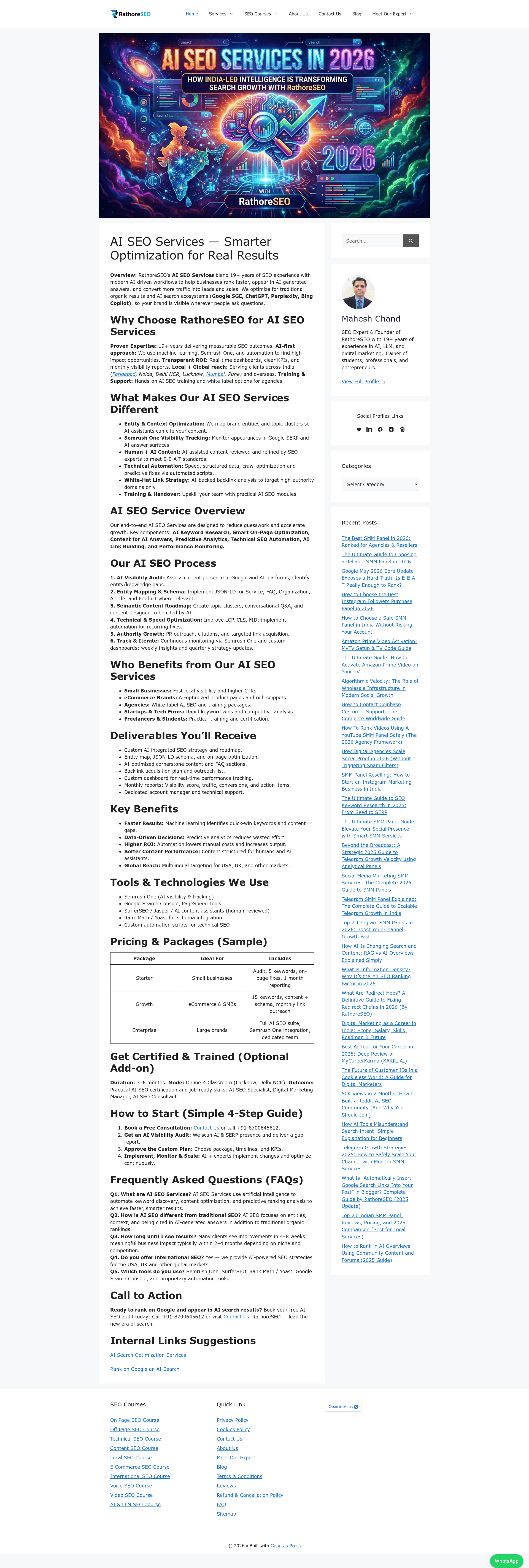 RathoreSEO website screenshot