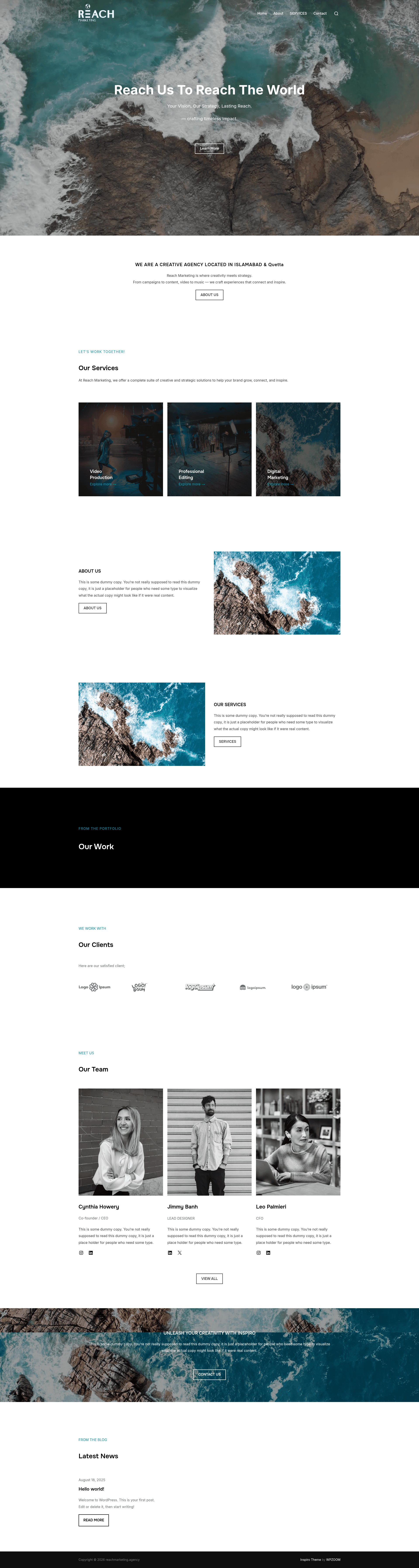 Reach website screenshot