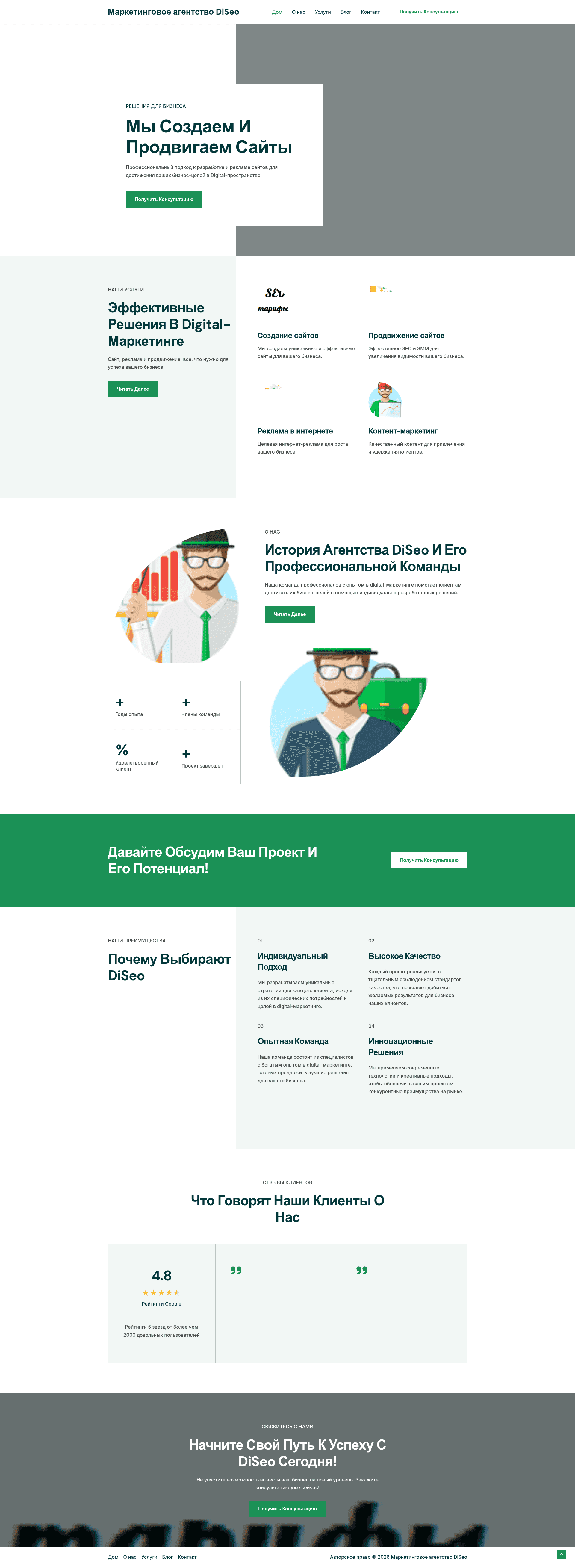 Создать сайт, сделать сайт, seo продвижение, дизайн сайта. Компания "ds" website screenshot