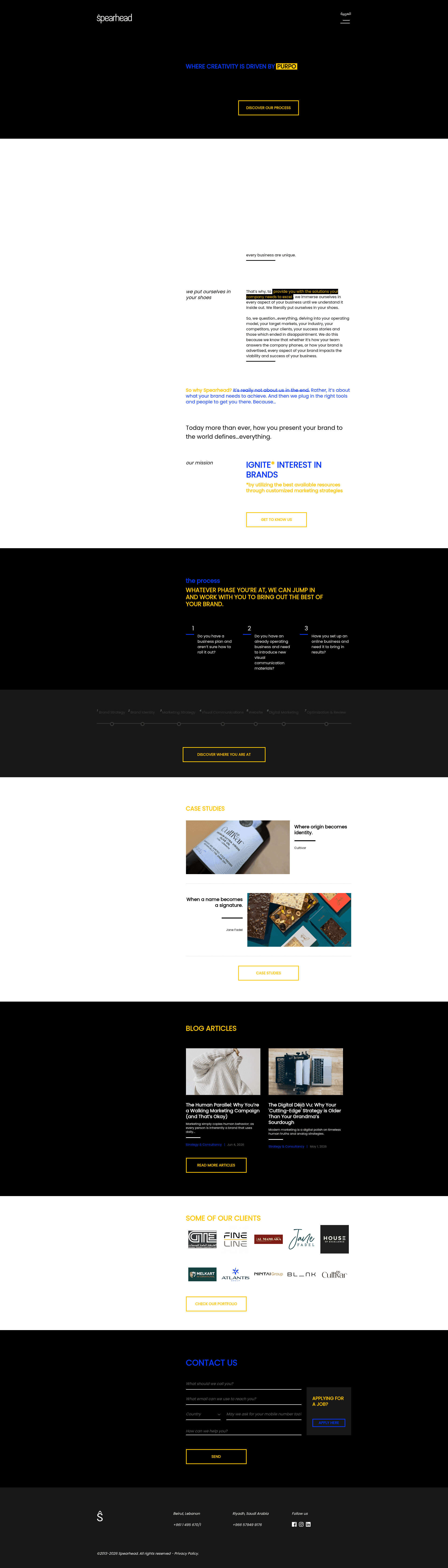 Spearhead website screenshot