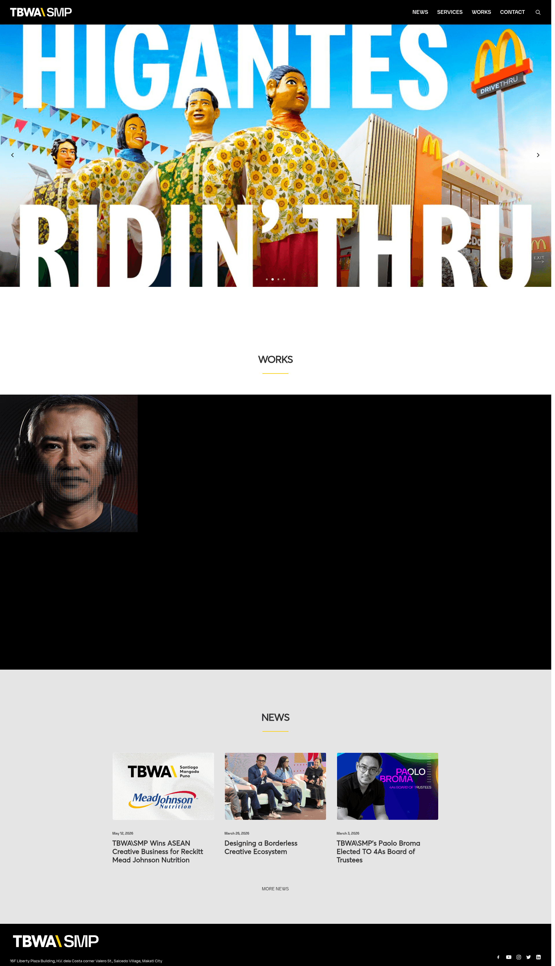 Tbwa\smp website screenshot