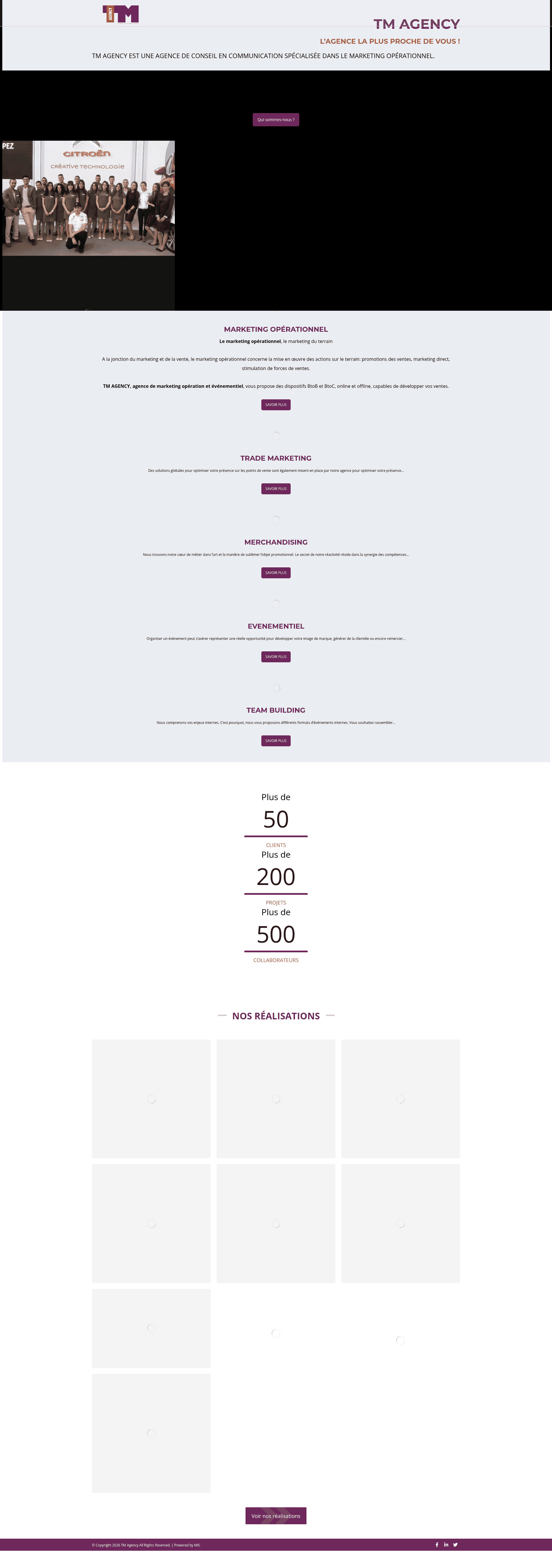 TM Agency website screenshot