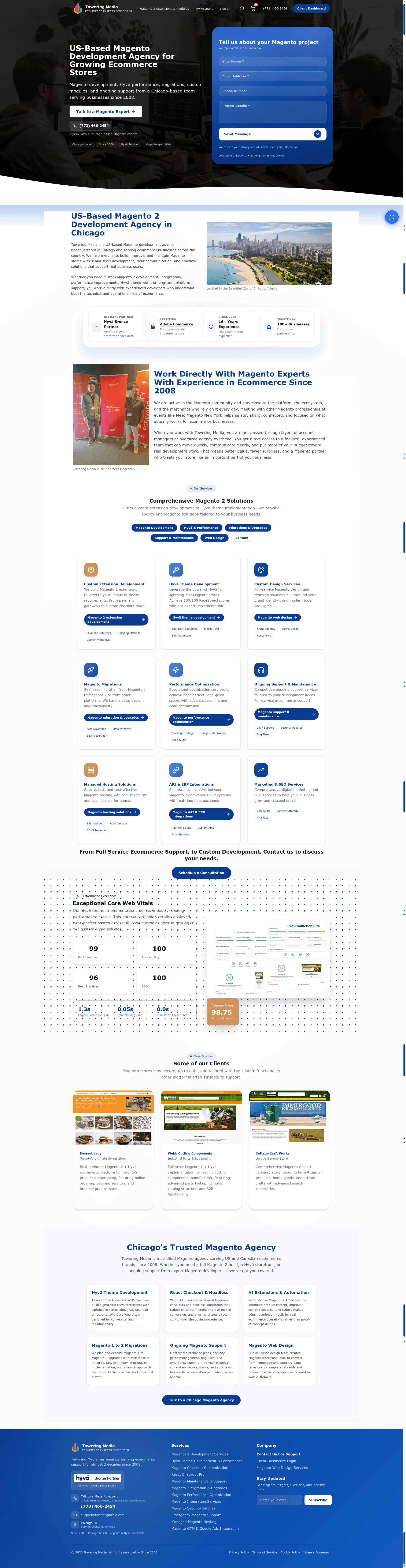 Towering Media website screenshot