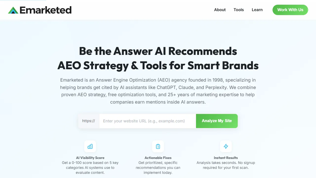 Screenshot of Emarketed